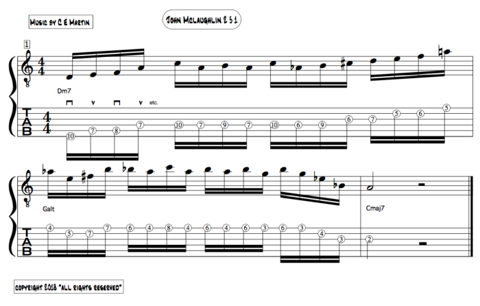 John Mclaughlin Jazz Improvisation guitar lesson. Altered scales