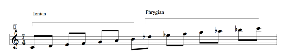 Scale Extension of Ionian and Phrygian Allan Holdsworth/Persichetti concept