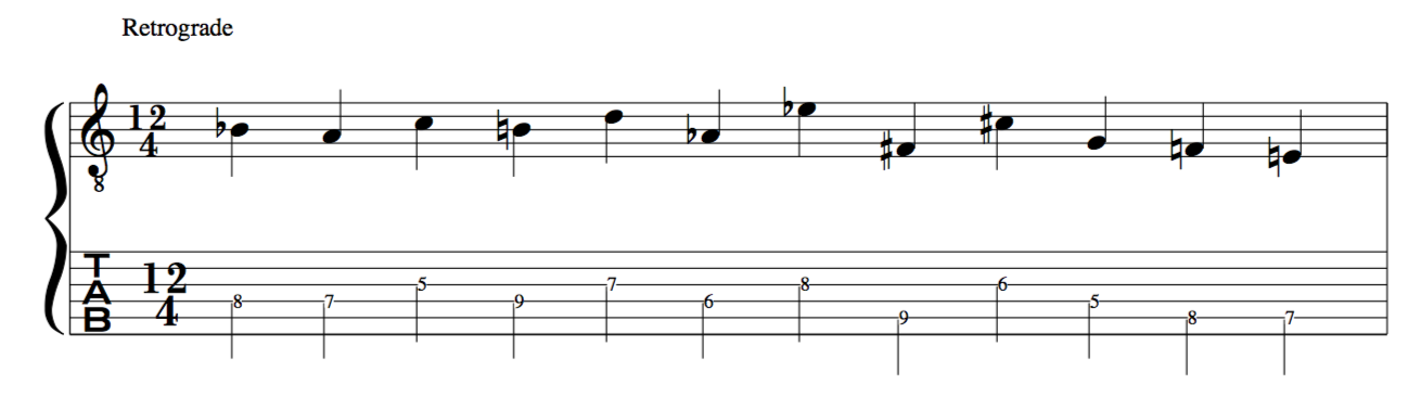 Retrograde 12 tone row Schoenberg
