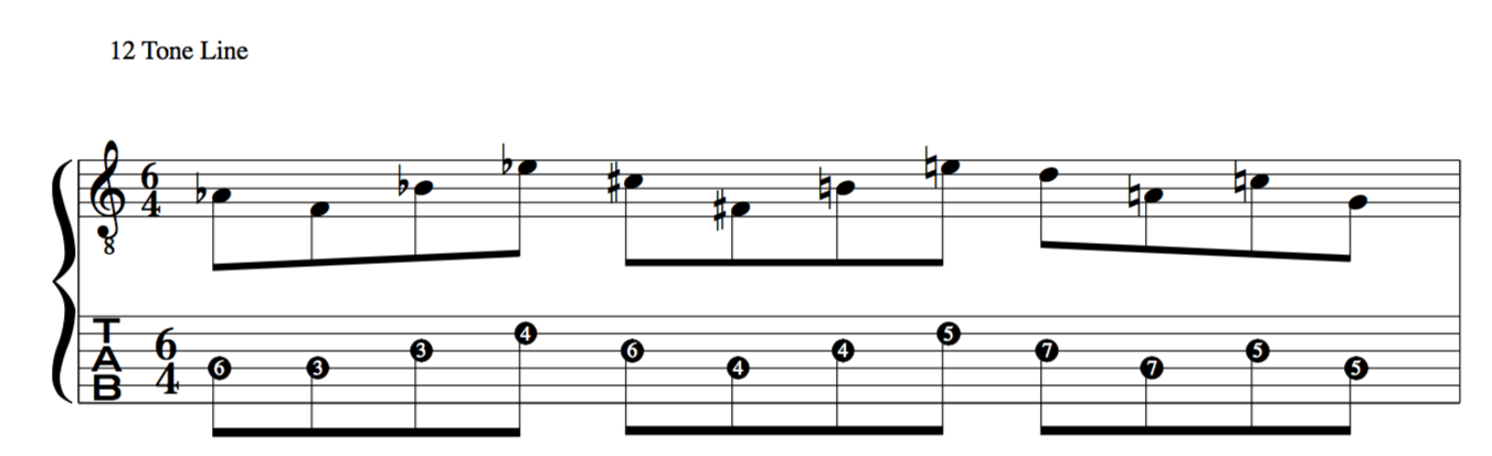 jazz application using 12 tone rows of Schoenberg