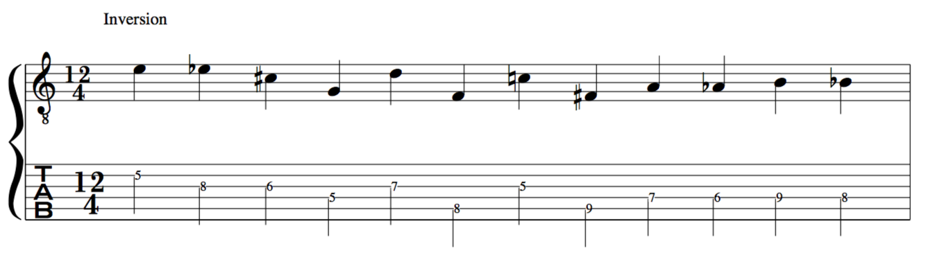 Inversion ,12 tone, row, Schoenberg