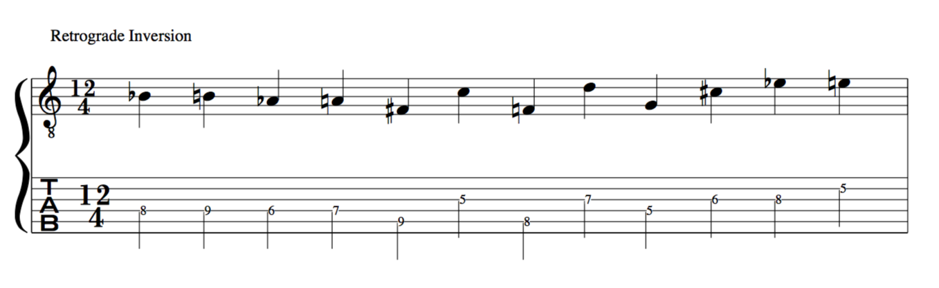 Retrograde, Inversion ,Schoenberg, 12 tone row,