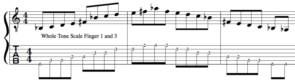 whole tone, scale, music theory, lesson, augmented, triads, 