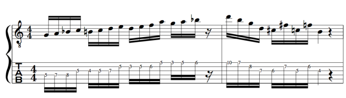 Dominant Be Bop Scale example