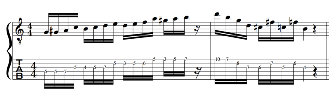 major be bop jazz scale example