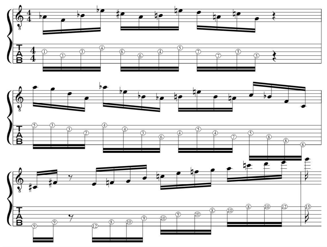 McCoy, Tyner, Guitar, Jazz, Lick, Quartal, 4ths, style,  Piano Lick For Guitar