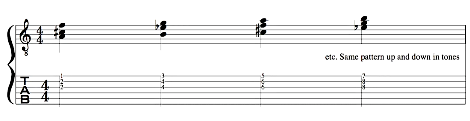 whole tone, scale, music theory, lesson, augmented, triads, 