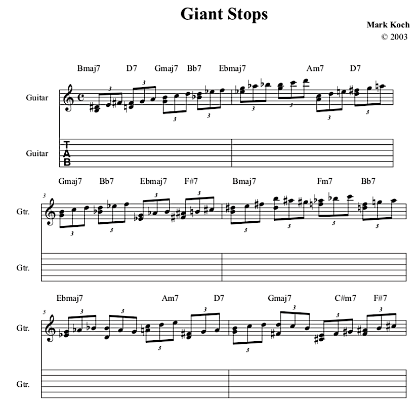 Giant, stops, Mark, Koch, music, notation,