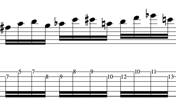 messiaen_mode_7_limited_transposition_lesson_example_guitar