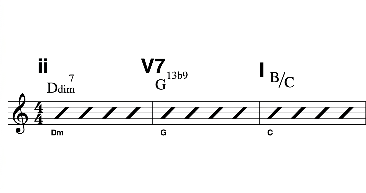 diagram depicting guitarist John McLaughlin cadence and jazz composition